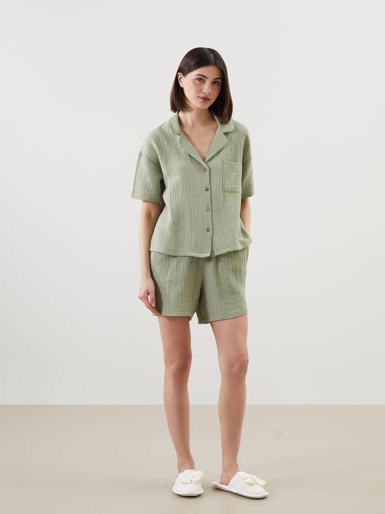 LC Waikiki Ženska komplet pidžama, S5EP80Z8-GHY, Zelena