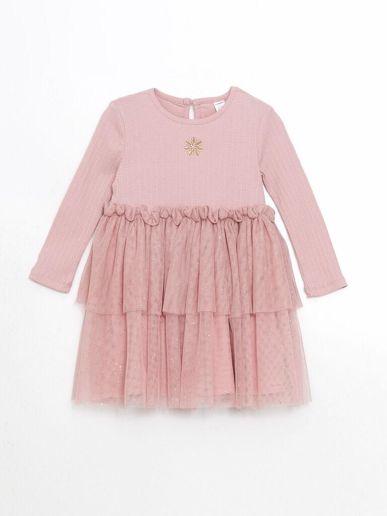 LC Waikiki Haljina za devojčice S58361Z1-FHR, Dugi rukav, Roze