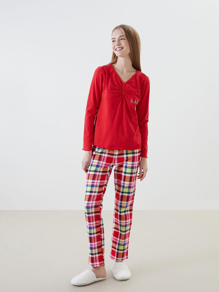 LC Waikiki Ženska komplet pidžama, W4EJ40Z8-LTP, Crvena