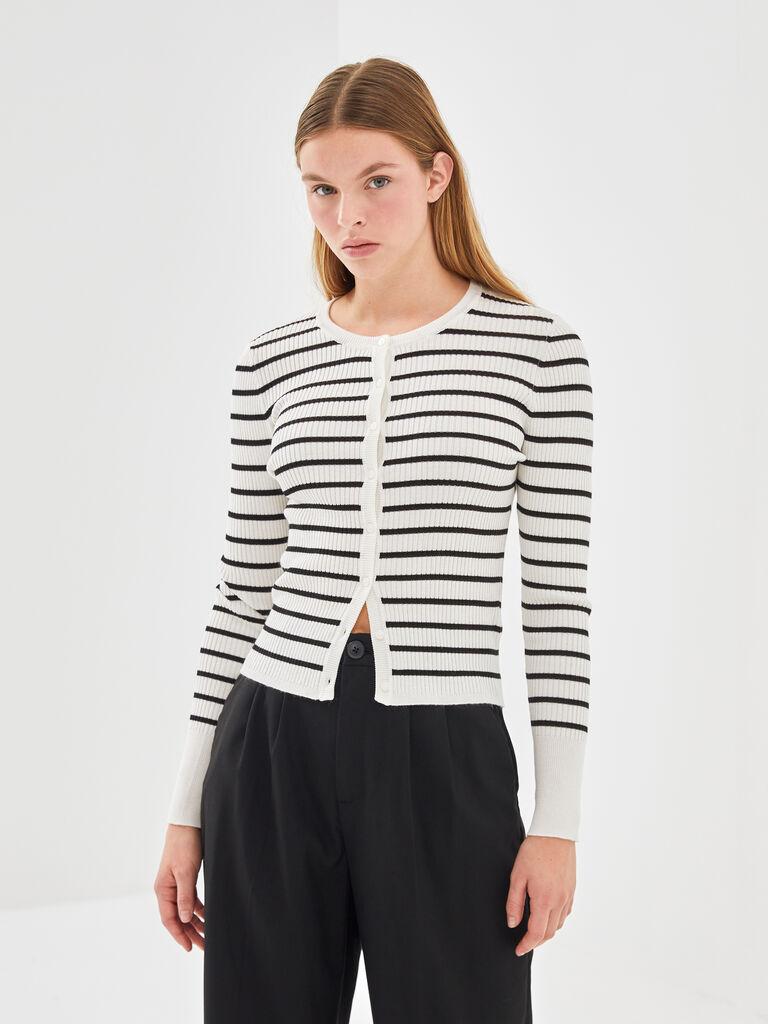 LC Waikiki Ženski kardigan, S5BD41Z8-R9J, Regular, Beli