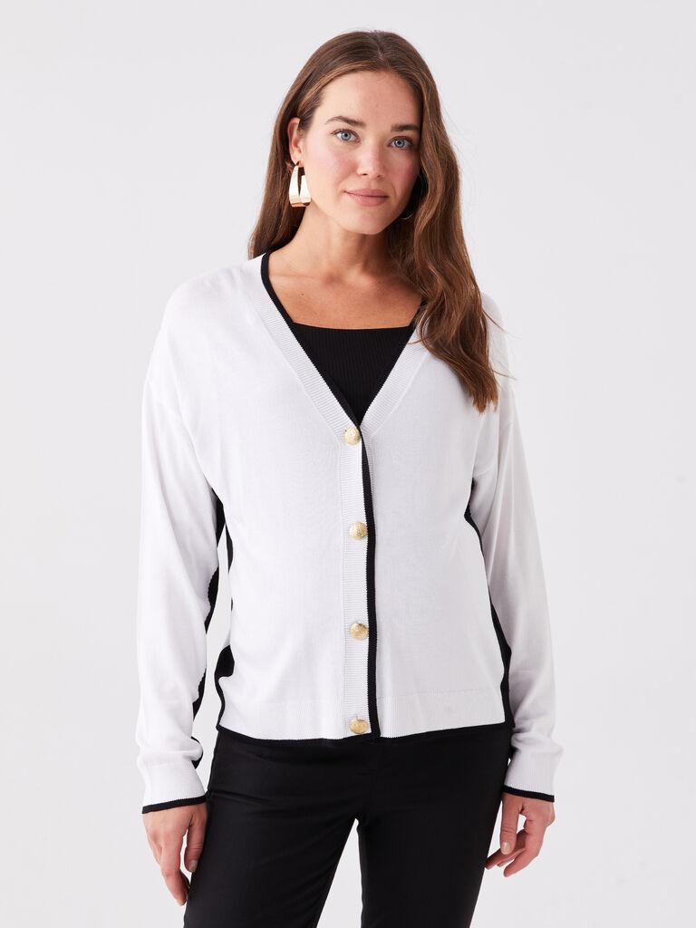 LC Waikiki Ženski kardigan, W3DE48Z8-Q6K, Regular, Beli