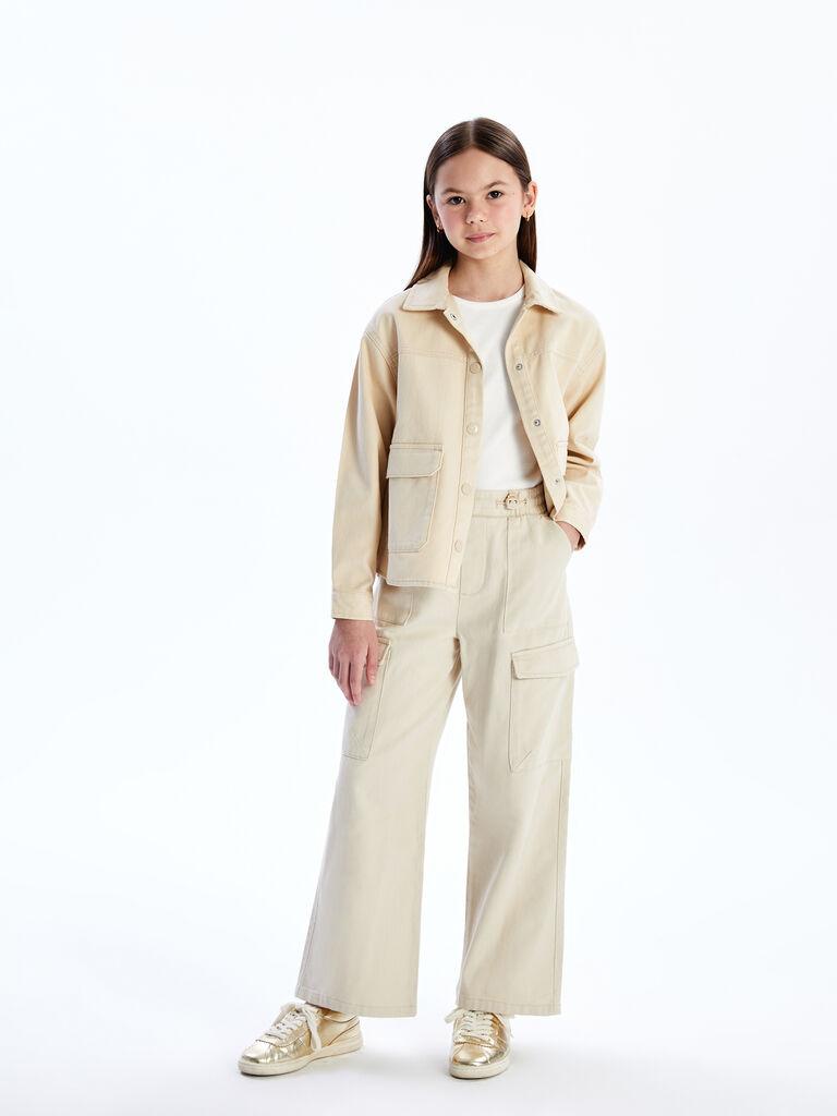 LC Waikiki Pantalone za devojčice S50520Z4-RMT, Kargo, Bež