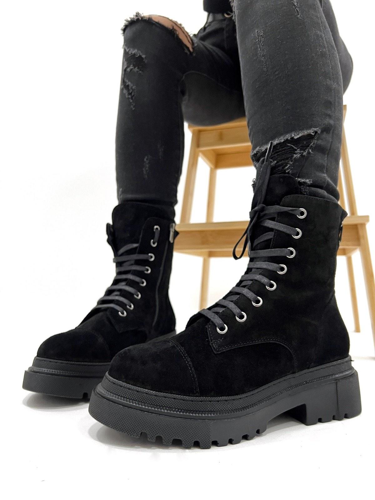 HOP HOP SHOP Kožne gležnjače E724, Crne