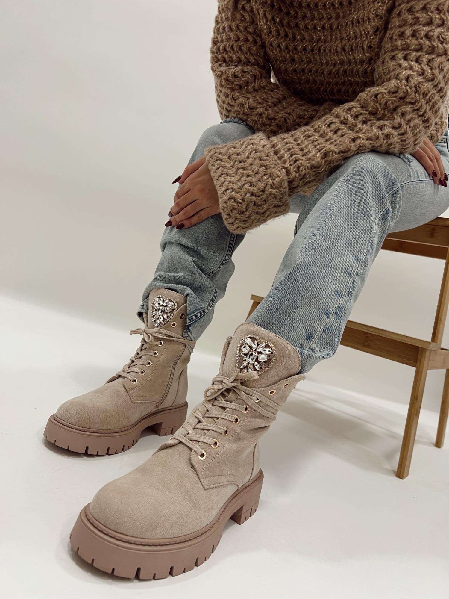 FEMMINA Ženske polučizme E727, sa cirkonima, Bež