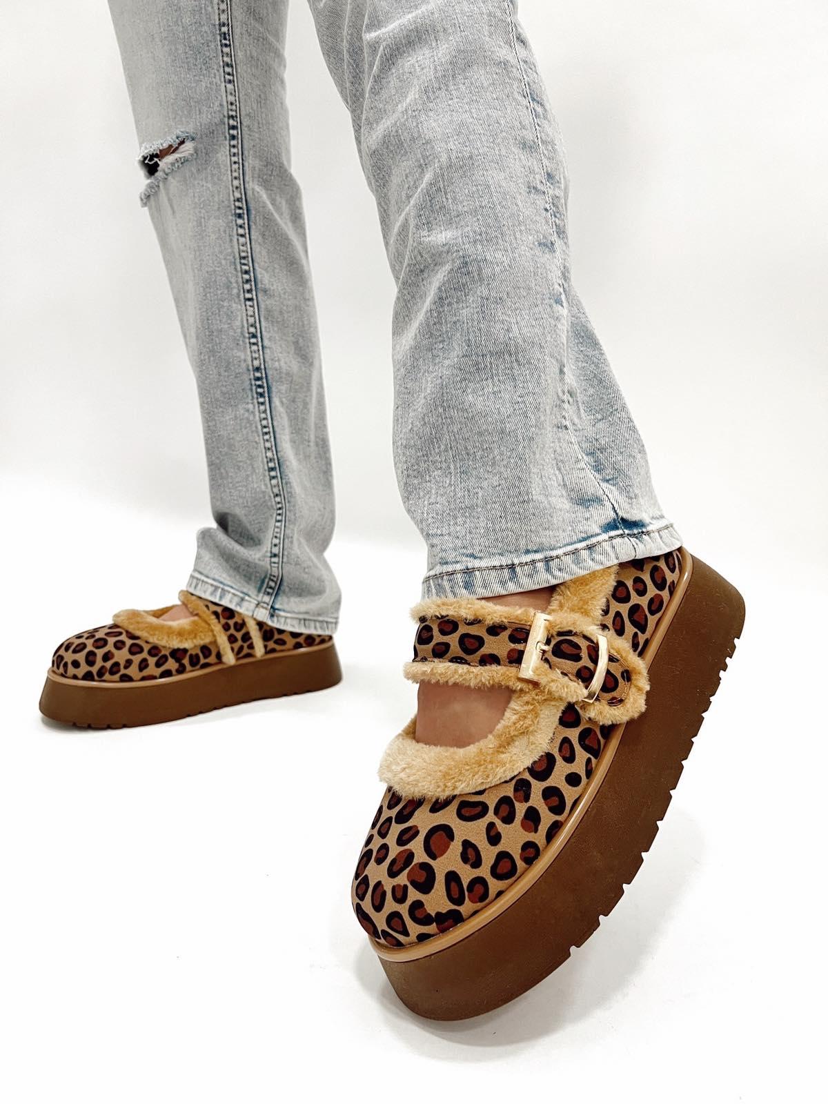 HOP HOP SHOP Ženske cipele E723 sa kaišem, Bež, Leopard