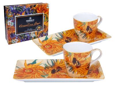 Ferkol Matjaž Set šolja sa tacnom za espresso, Sunflowers, 2 komada, Narandžaste