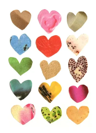 Čestitka sa kovertom - Srca sa krilima, bela