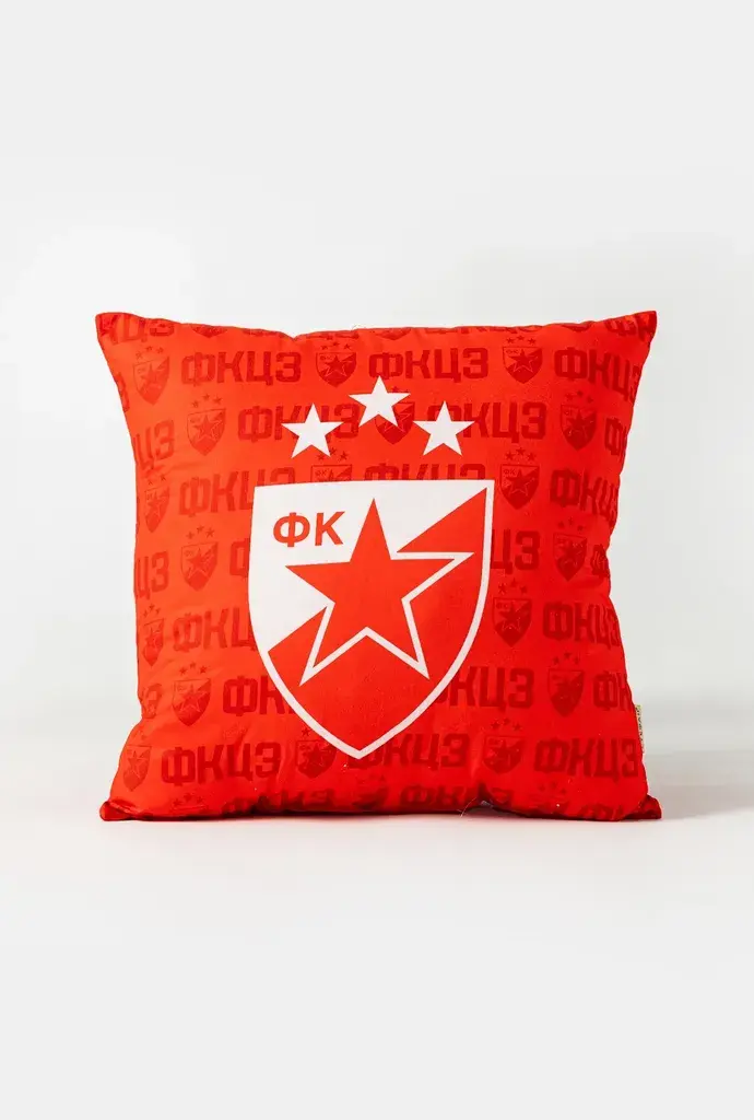 Stefan Ukrasni jastuk Crvena Zvezda, 40x40 cm, Crveno-beli