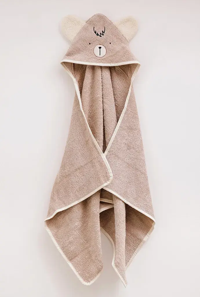 Stefan Peškir za bebe sa kapuljačom Meda, 60x120cm, Krem