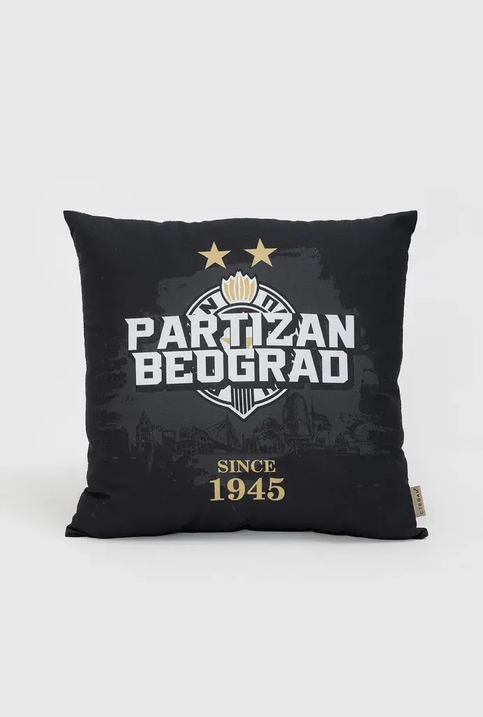 Stefan Ukrasni jastuk Partizan, 40x40 cm, Crni