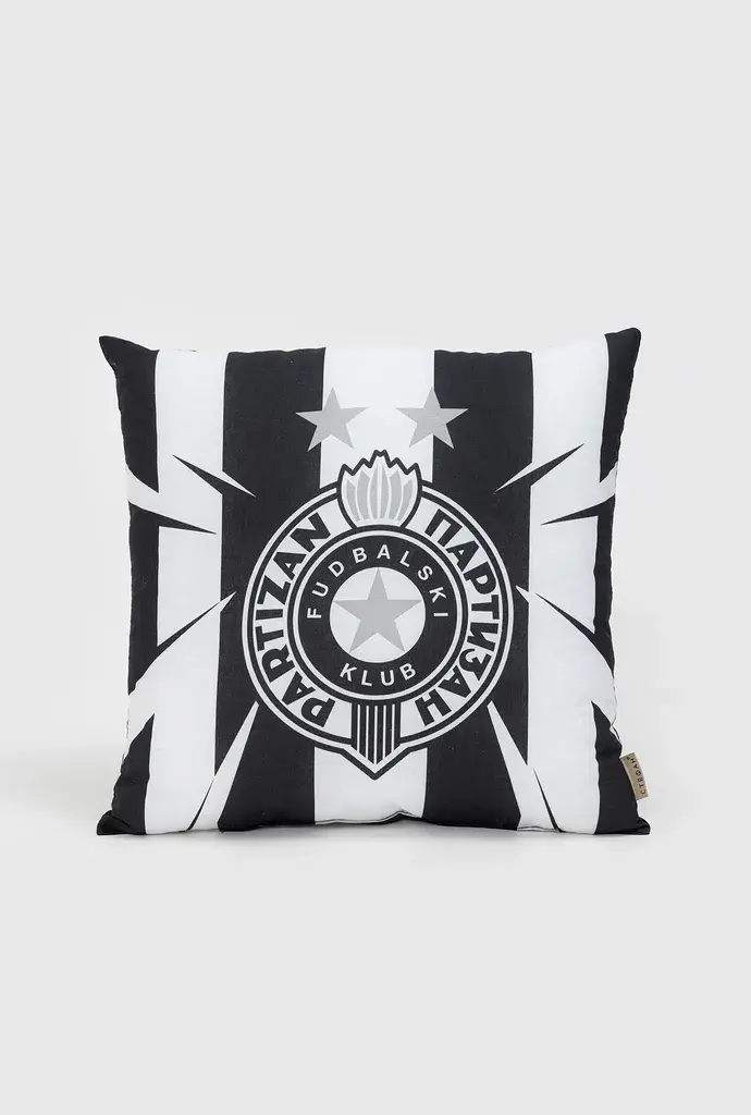 Stefan Ukrasni jastuk Partizan, 40x40 cm, Crno-beli