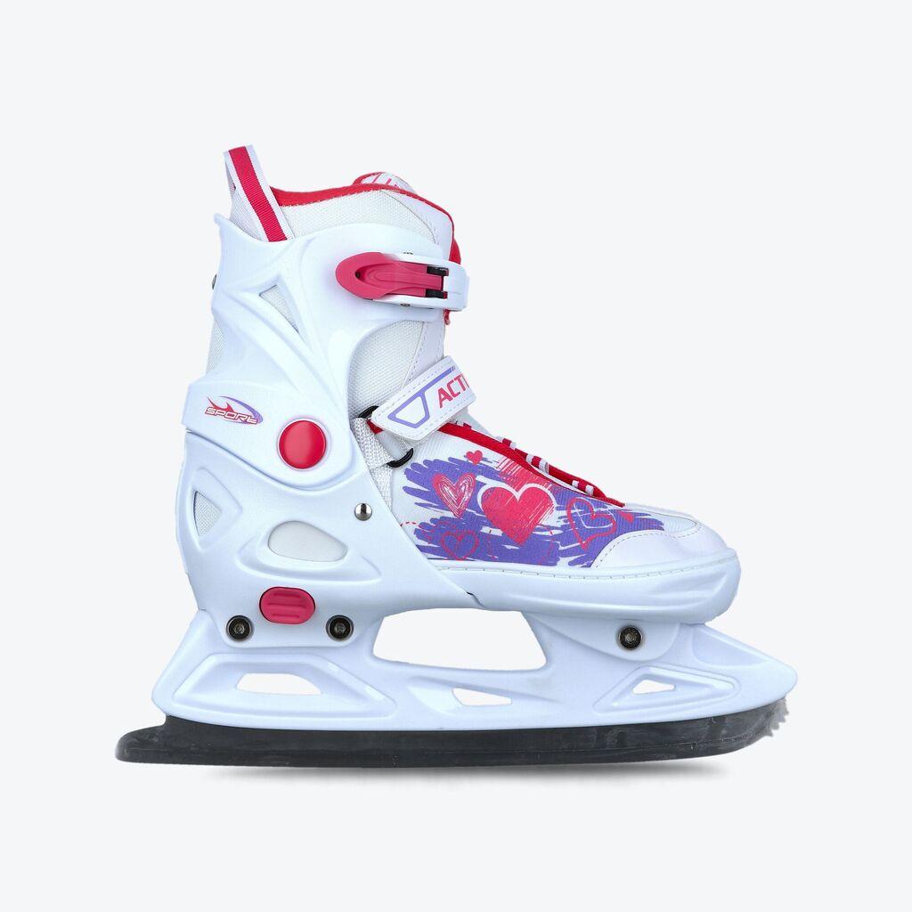 Action Klizaljke za devojčice Adjustable ice skate, Bele