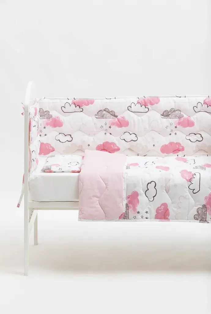 Stefan Posteljina za bebe sa ogradicom Oblak, Roze