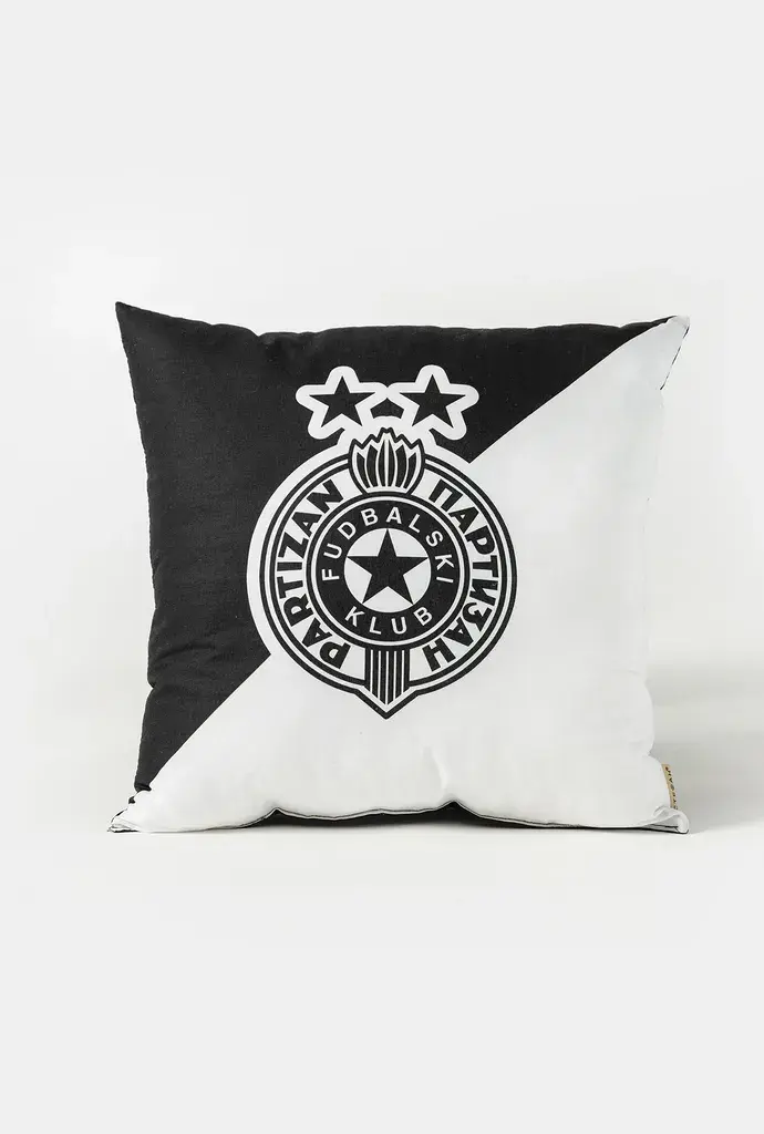 Stefan Ukrasni jastuk Partizan, 40x40 cm, Crno-beli