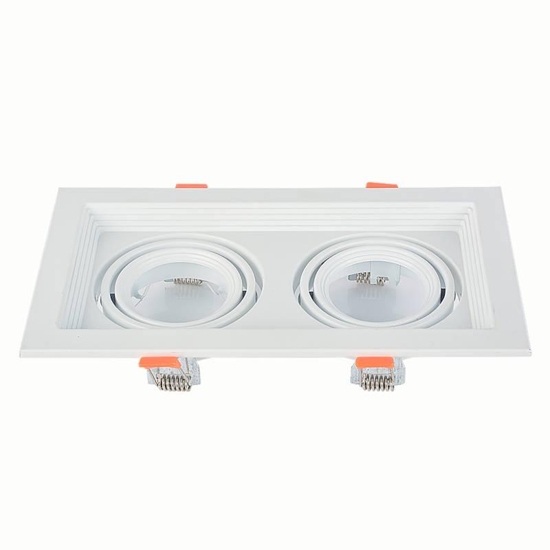 AURA-LIGHT Ugradna rozetna AR111 HDL-5600x2, Pravougaonik, Bela