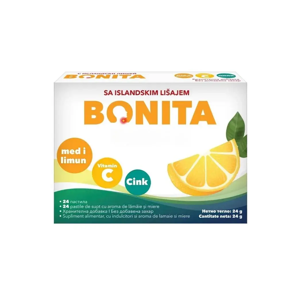 Bonita Lozenge Limun i med, 24 komada