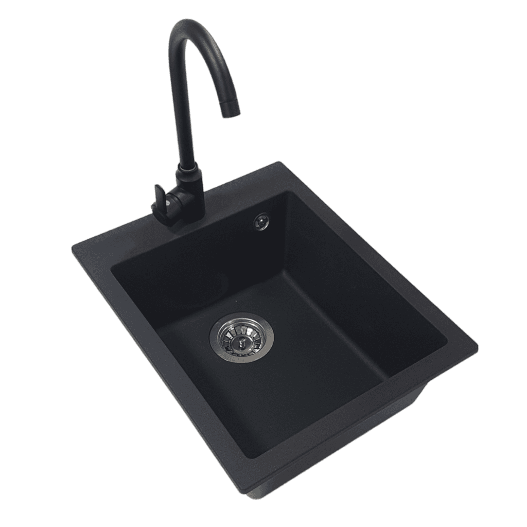 SanDonna Sudopera sa slavinom Vesta, Black Swan, Granit, Crna