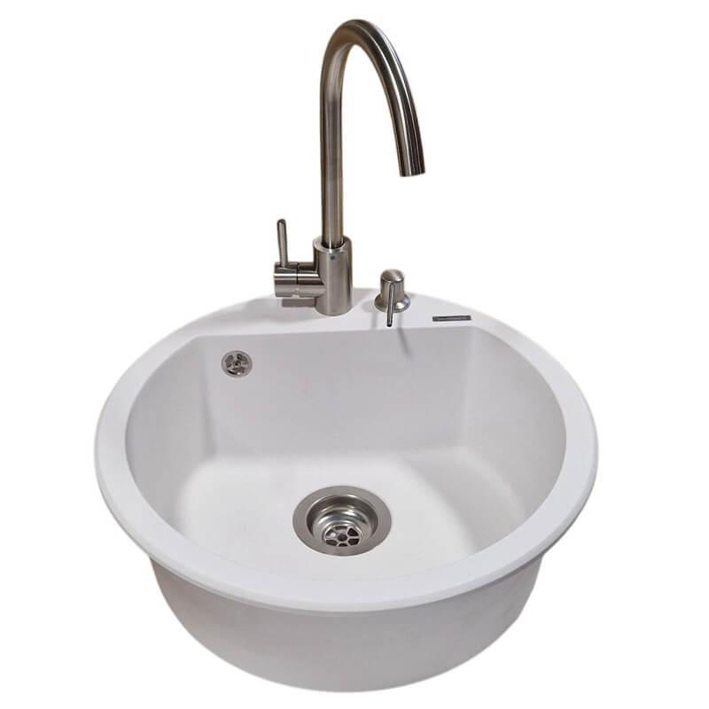 SanDonna Sudopera sa slavinom i sifonom Lena mat, Hrom Slovarm slavina, Hrom ugradni dozer, Bela