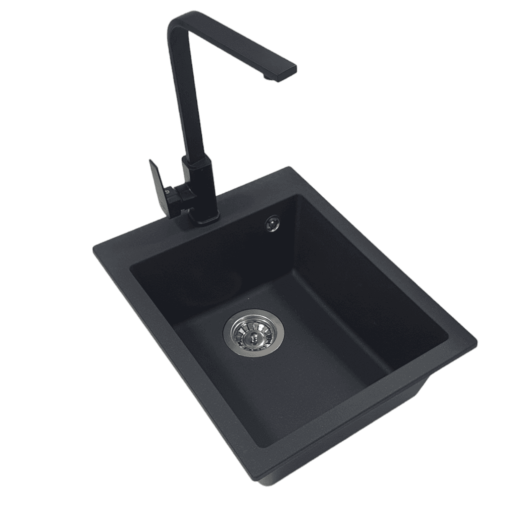 SanDonna Sudopera sa slavinom Vesta, Elegance, Granit, Crna