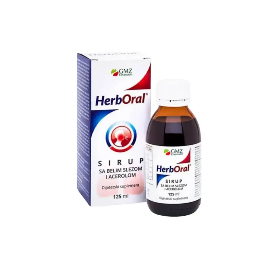 HerbOral Sirup sa belim slezom i acerolom bez šećera, 125 ml