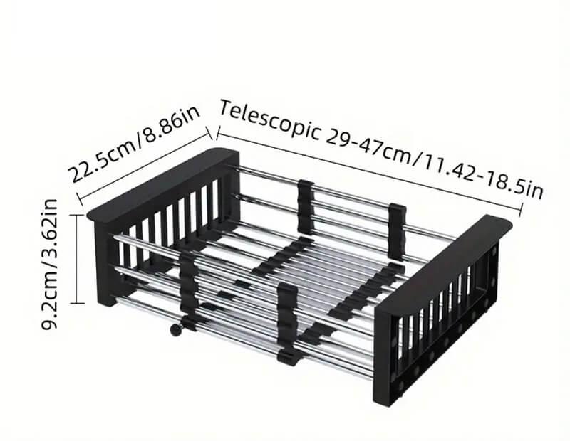 SanDonna Teleskopski oceđivač posudja za sudoperu, Crna