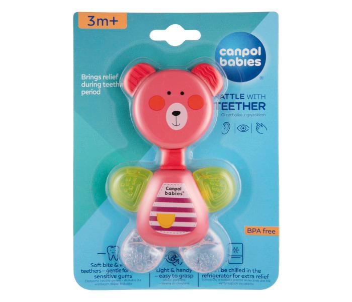 Canpol Babies Glodalica zvečka za bebe Bear 56/139 Pink