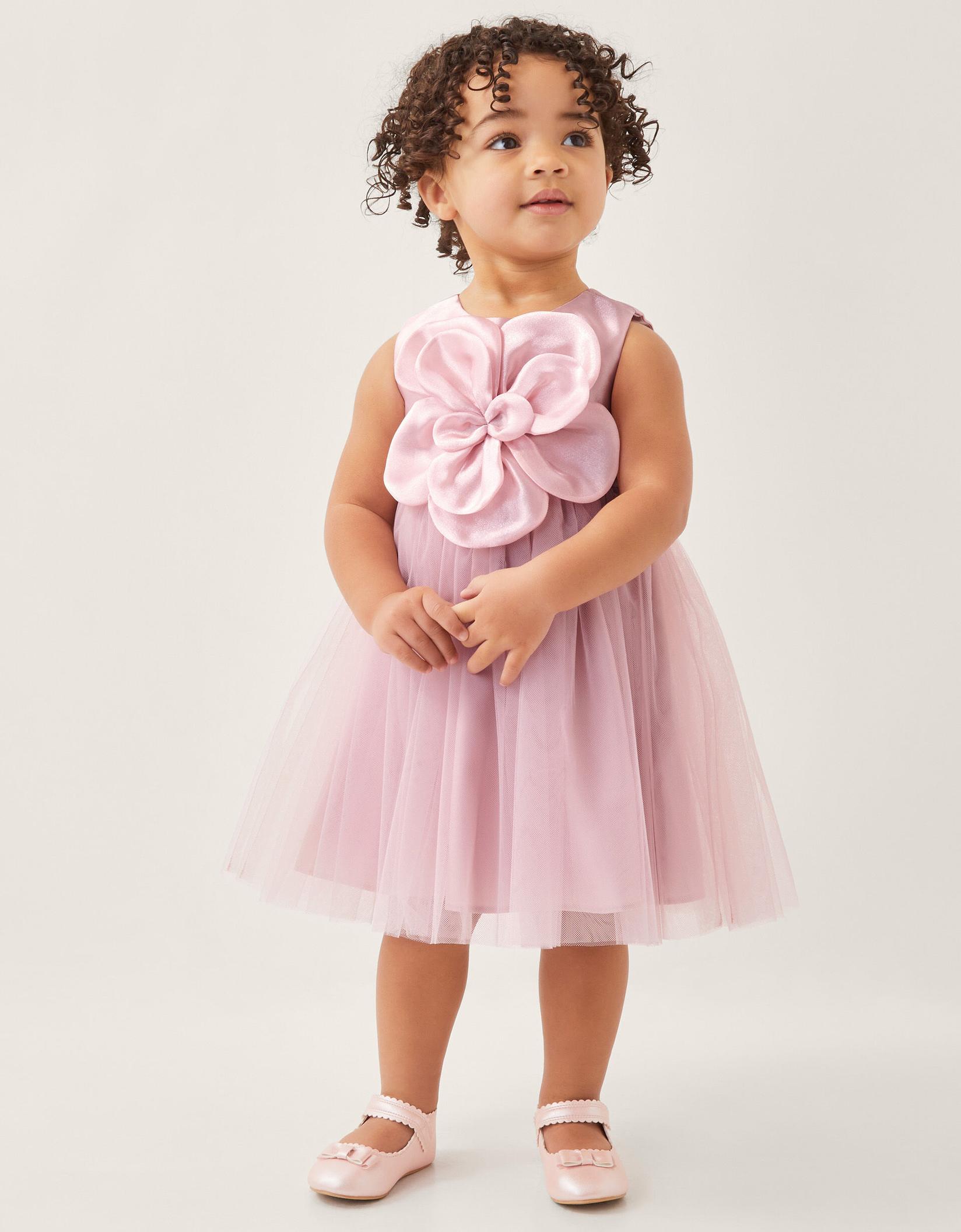 Monsoon Haljina za devojčice Annabelle 3D Flower, Roze
