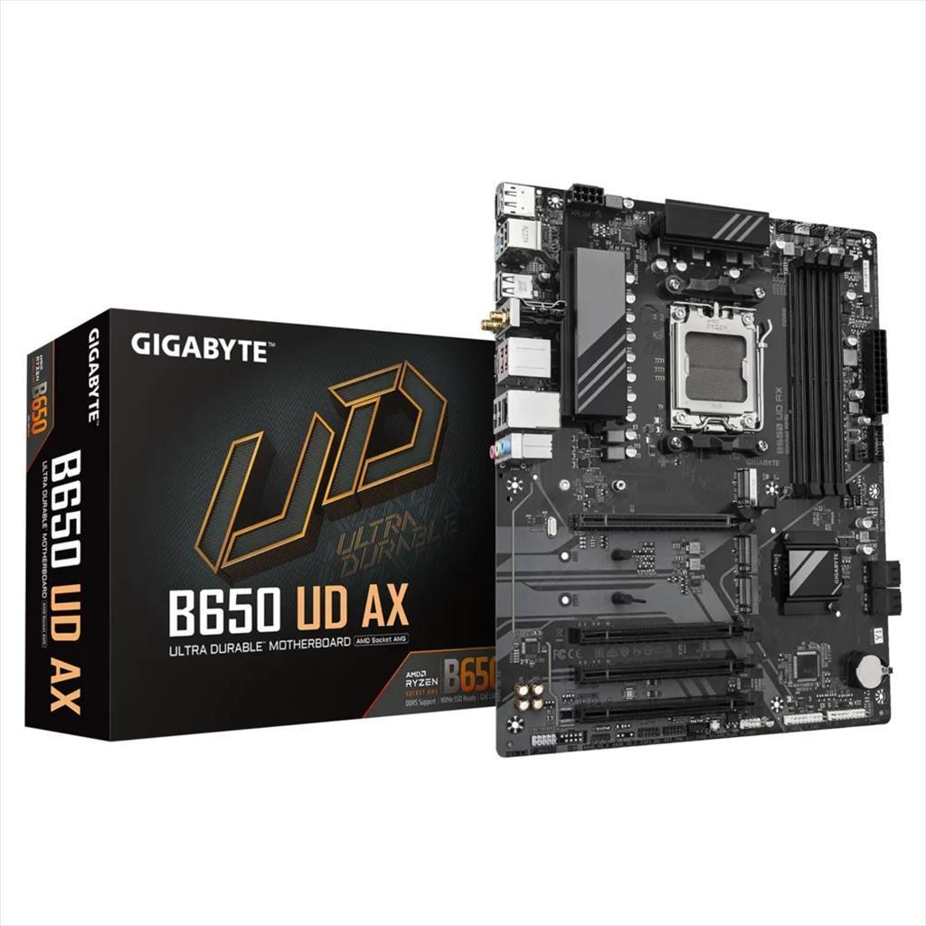 Gigabaјtova matična ploča AM5 B650 UD AX 4XDDR5 8000Mhz (O.C), Dp, Hdmi, Pci-Ex16 4.0, 3XPCI-Ex1 3.0, 3XM.2, 4XSATA3, Wifi6