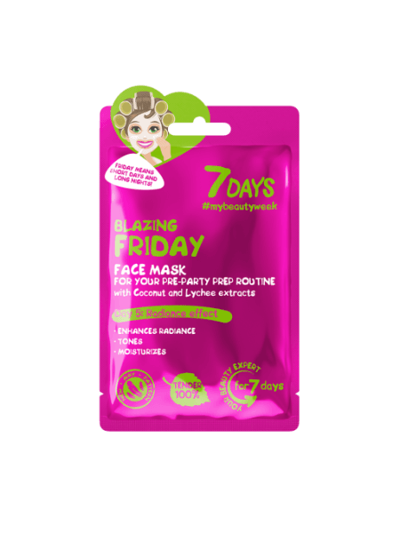 7Days Blazing Friday Maska za lice Sheet Coconut Water&Lychee, 28 g