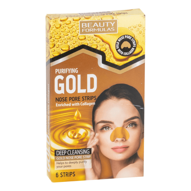 Beauty Formulas Gold Nose Pore Trakice za čišćenje pora i mitisera, 6 komada