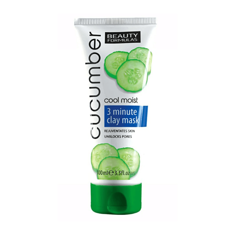 Beauty Formulas Cucumber Clay Maska za lice 3Min, 100 ml
