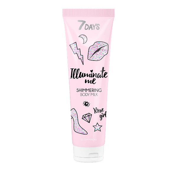 7Days Illuminate Me Shimmering Mleko za telo Rose Girl, 180 ml