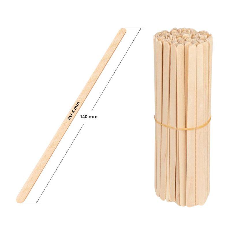 Ac Wooden Drvena špatula za depilaciju, 140x 6x1.4mm, 150 komada