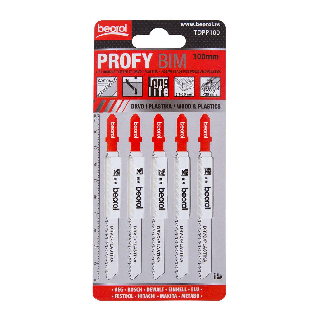 BEOROL Listovi za ubodnu testeru za drvo i plastiku Profi 100mm 5/1