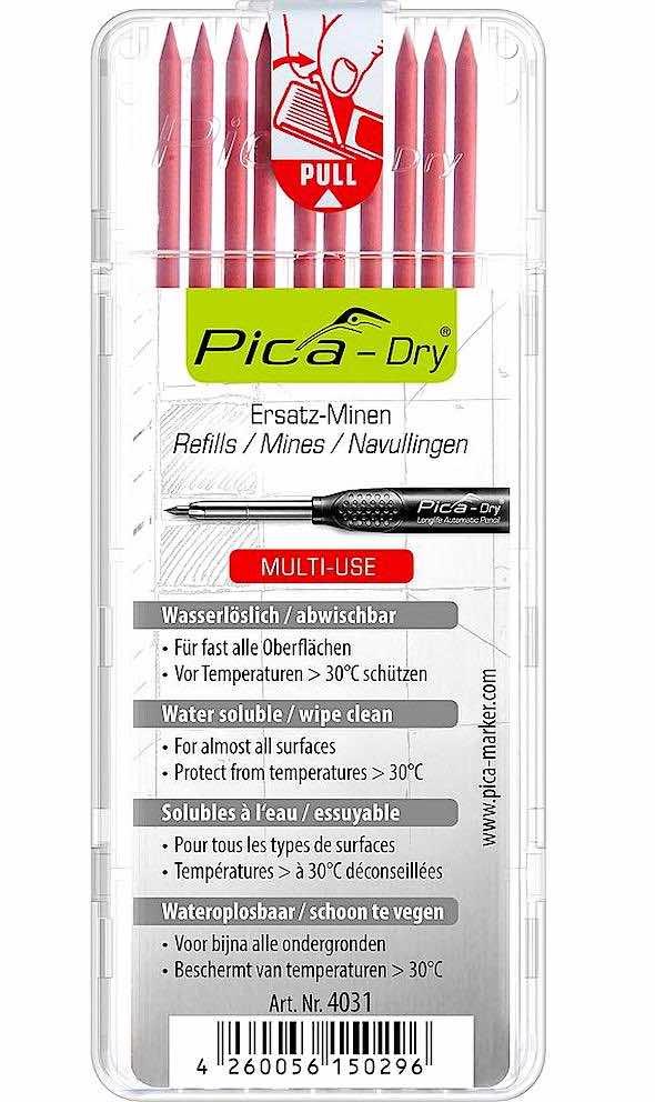 Pica Set Mina za olovku Dry, 10 komada, Crvene