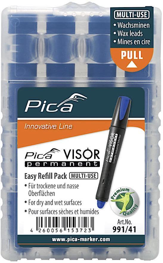 Pica Set Univerzalnih štapića od voska Visor, Crveni, 4 komada, Plavi