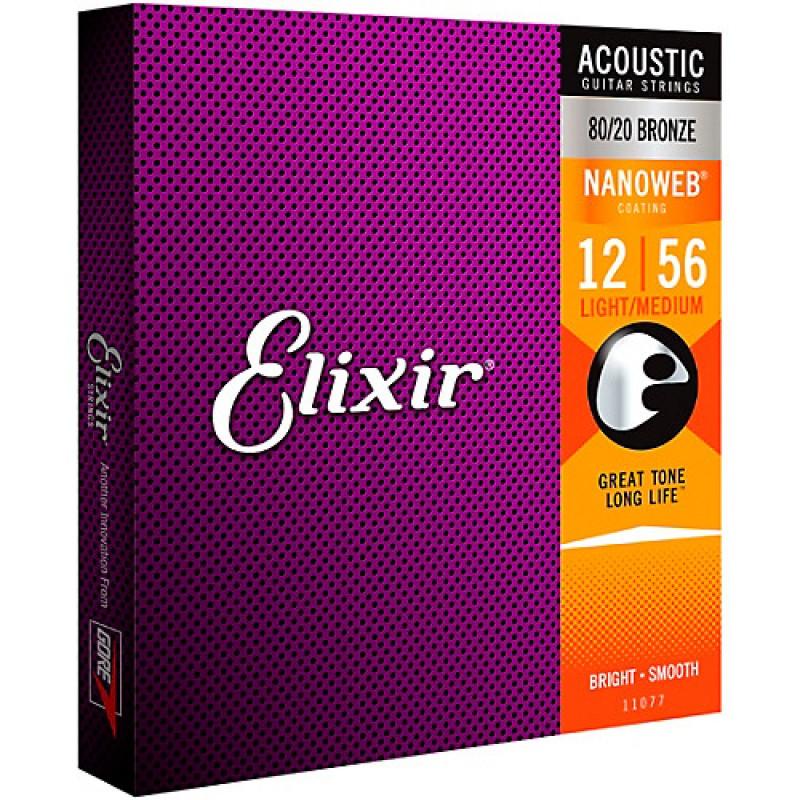 Elixir Žice za akustičnu gitaru 11077 Light/Medium, .012-.056