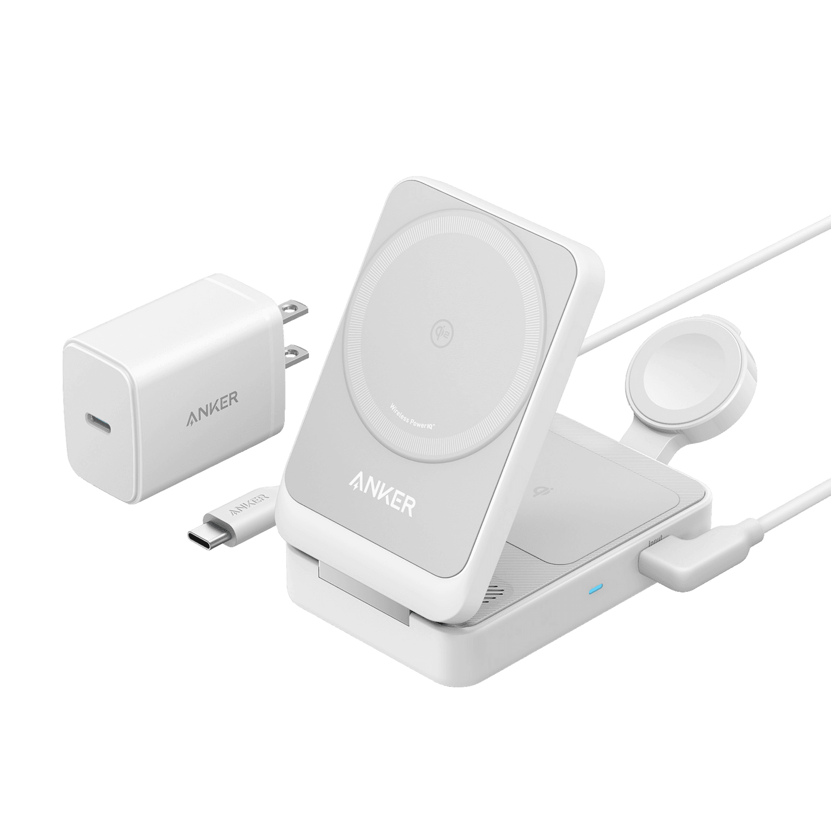 Anker Bežični punjač MagGo 3u1, Beli
