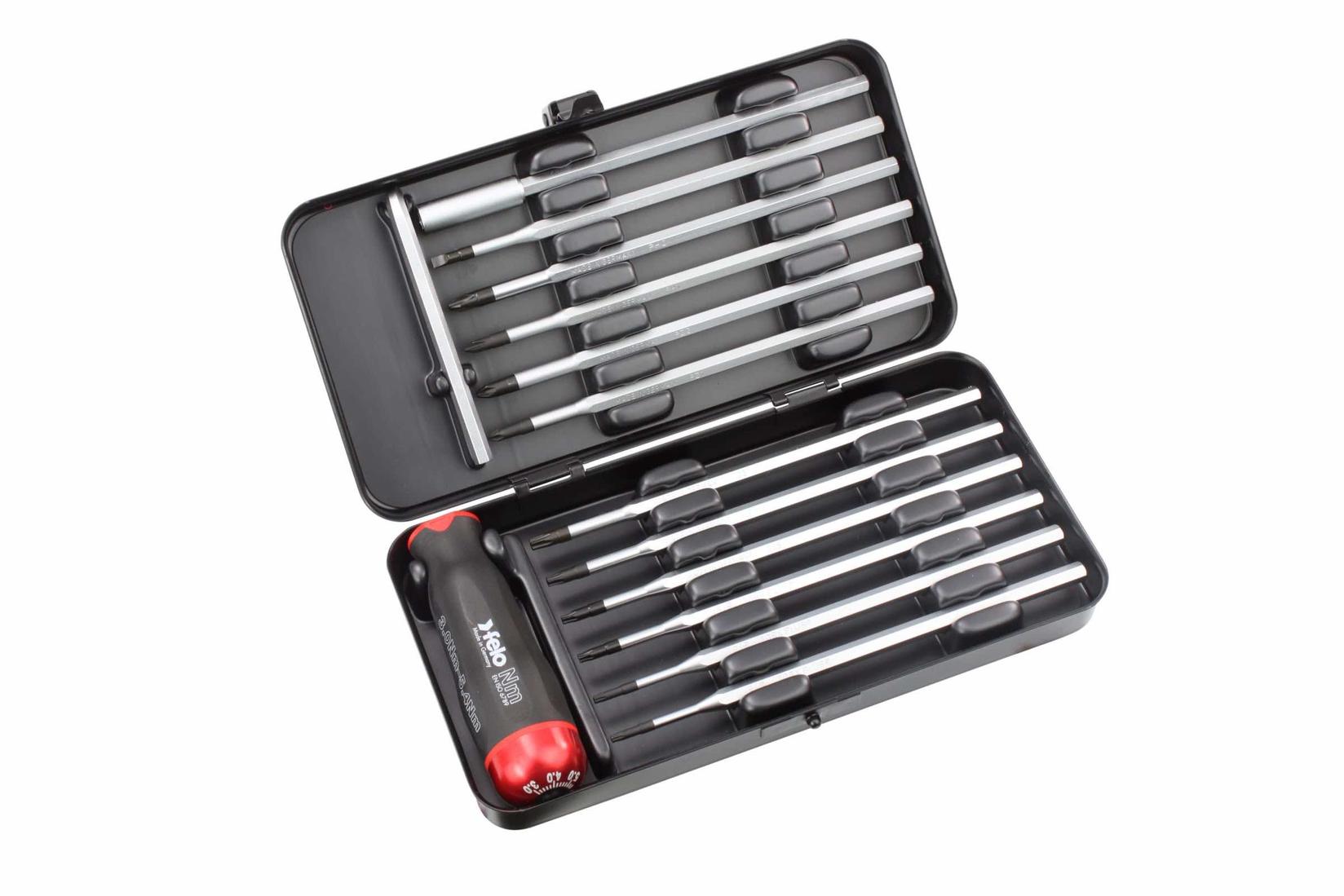 Felo Set Nm-Box sa moment šrafciger 3 - 5,4 Nm, Nastavci SL PH PZ TORX PH/SL PZ/SL, 12 komada