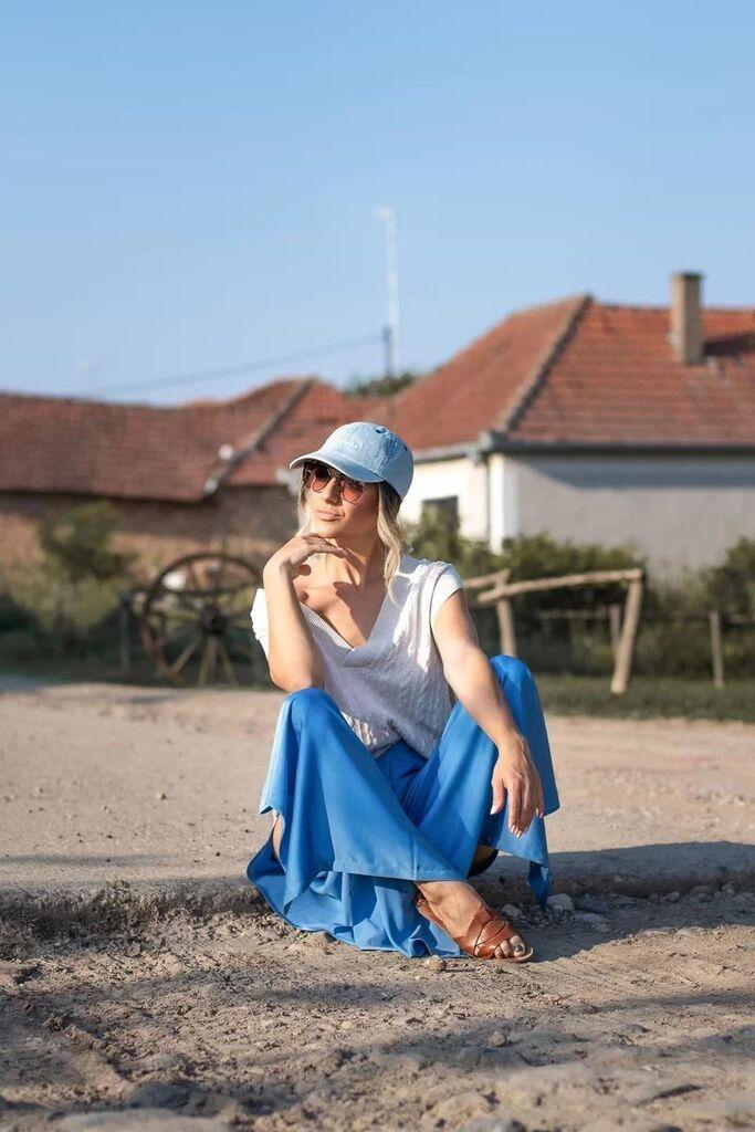 Ženske pantalone Amy, Svetloplave