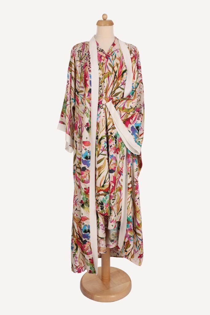 Ženski kimono Athena, Dugi, Belo-ljubičasti