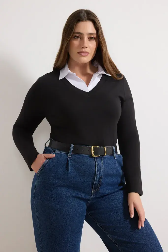 Trendyol Curve Ženska bluza Tbbaw25Af00012, Crna