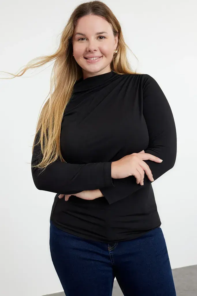 Trendyol Curve Ženska bluza Tbbaw25Af00014, Crna