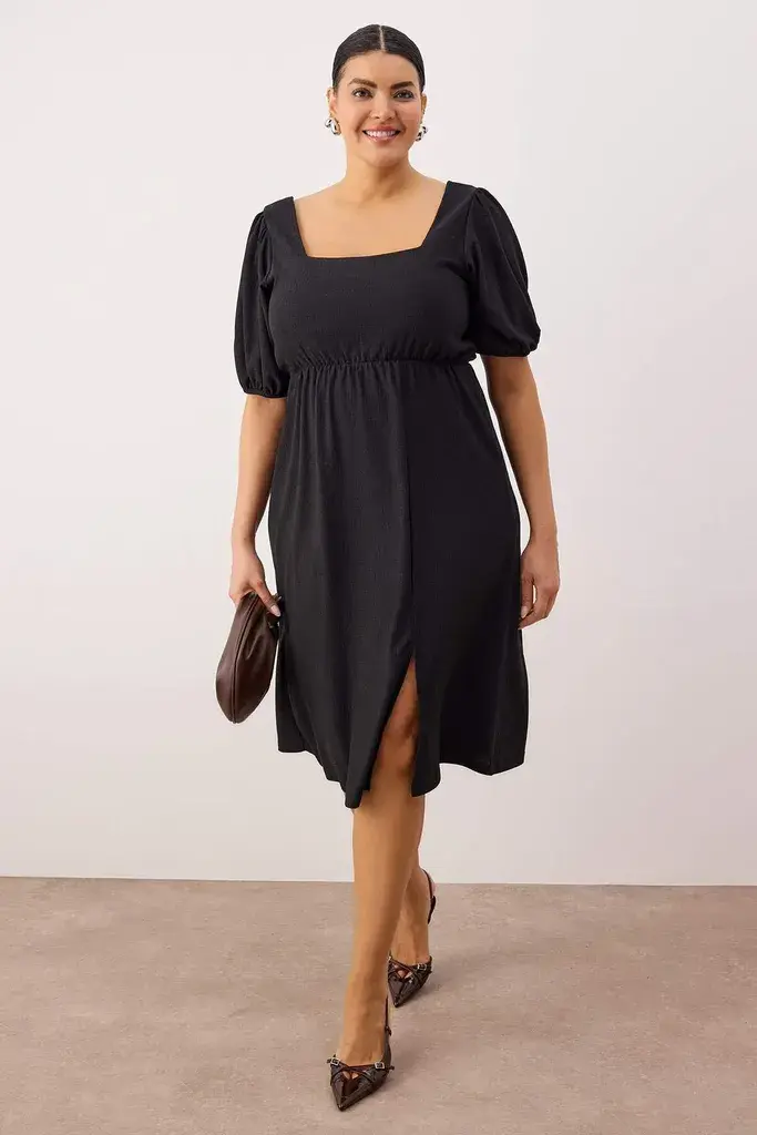 Trendyol Curve Ženska haljina TBBSS23AH00280, Crna