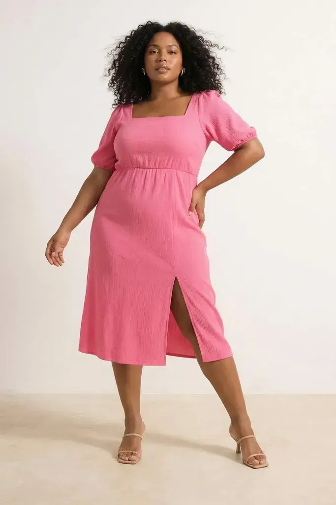 Trendyol Curve Ženska haljina Tbbss23Ah00280, Roze