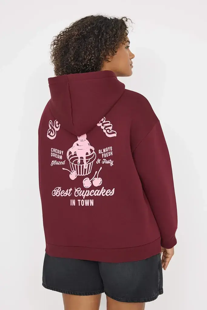 Trendyol Curve Ženski duks Tbbaw26Ao00015, Bordo