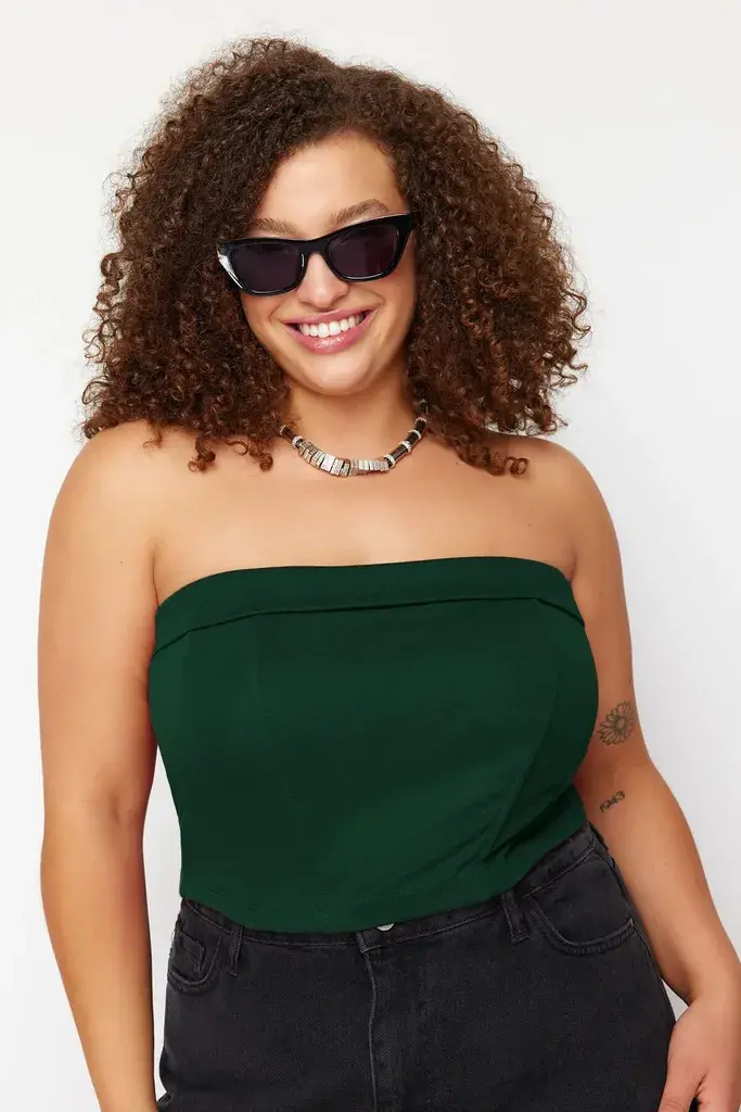 Trendyol Curve Ženska bluza Tbbaw24Dj00000, Zelena