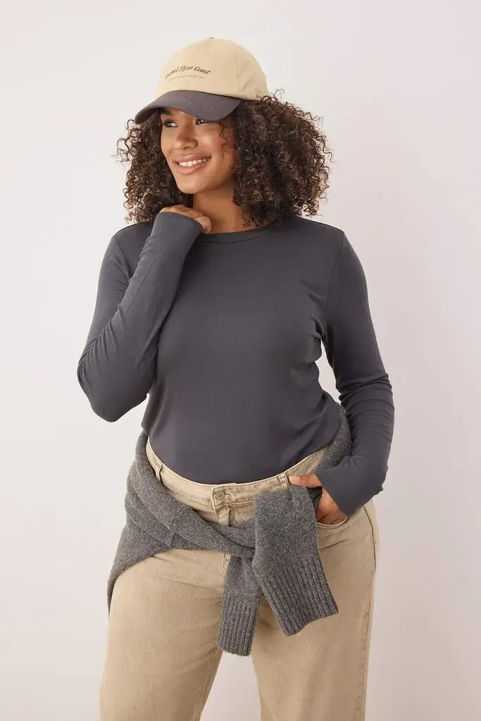 Trendyol Curve Ženska bluza Tbbaw25Af00027, Tamnosiva