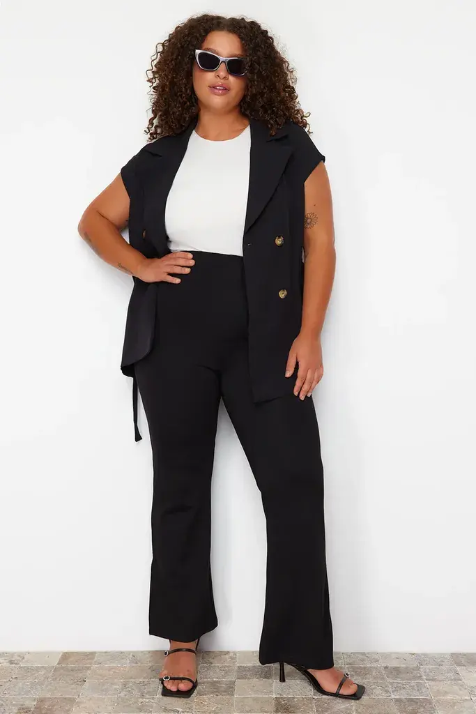 Trendyol Curve Ženske pantalone TBBSS23AR00035, Crne