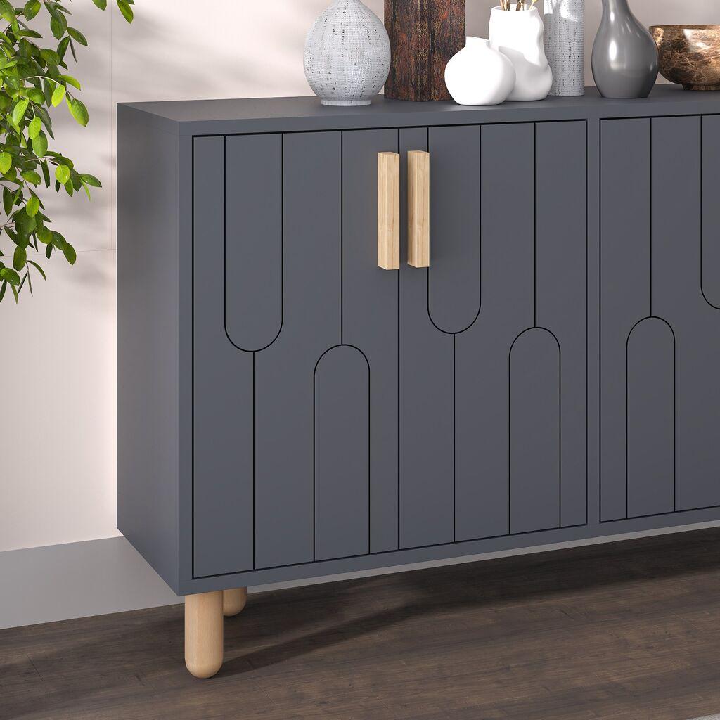 Hanah Home Konzola Vincent, 120x73,6x29,6  cm, Antracit